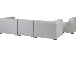 Conjunto De Jardim Modular 4 Lugares E Repousa-Pes Em Tecido Cinzento Claro Arezzo