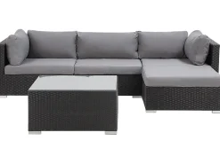 Conjunto De Jardim Modular Em Rattan Sintetico Preto A Direita Sano Ii