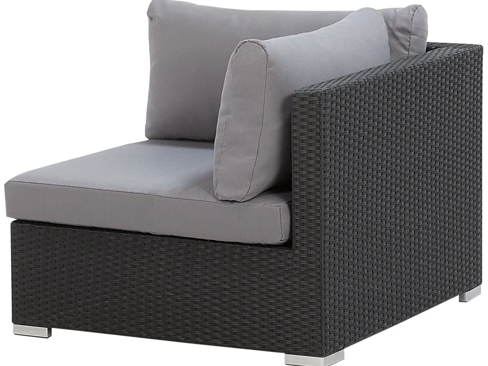 Conjunto De Jardim Modular Em Rattan Sintetico Preto A Direita Sano Ii