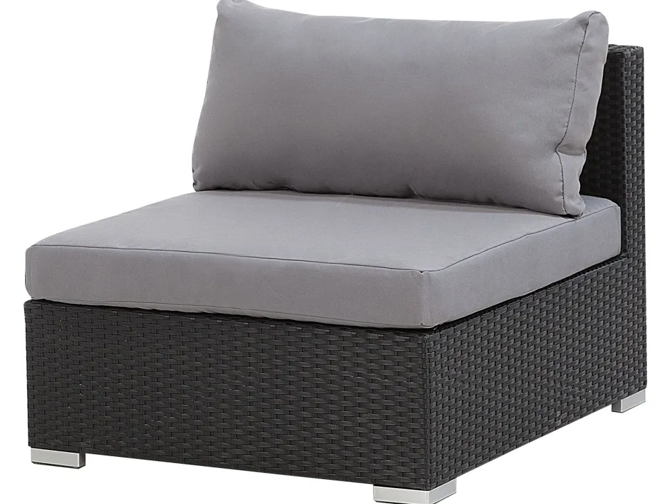 Conjunto De Jardim Modular Em Rattan Sintetico Preto A Direita Sano Ii