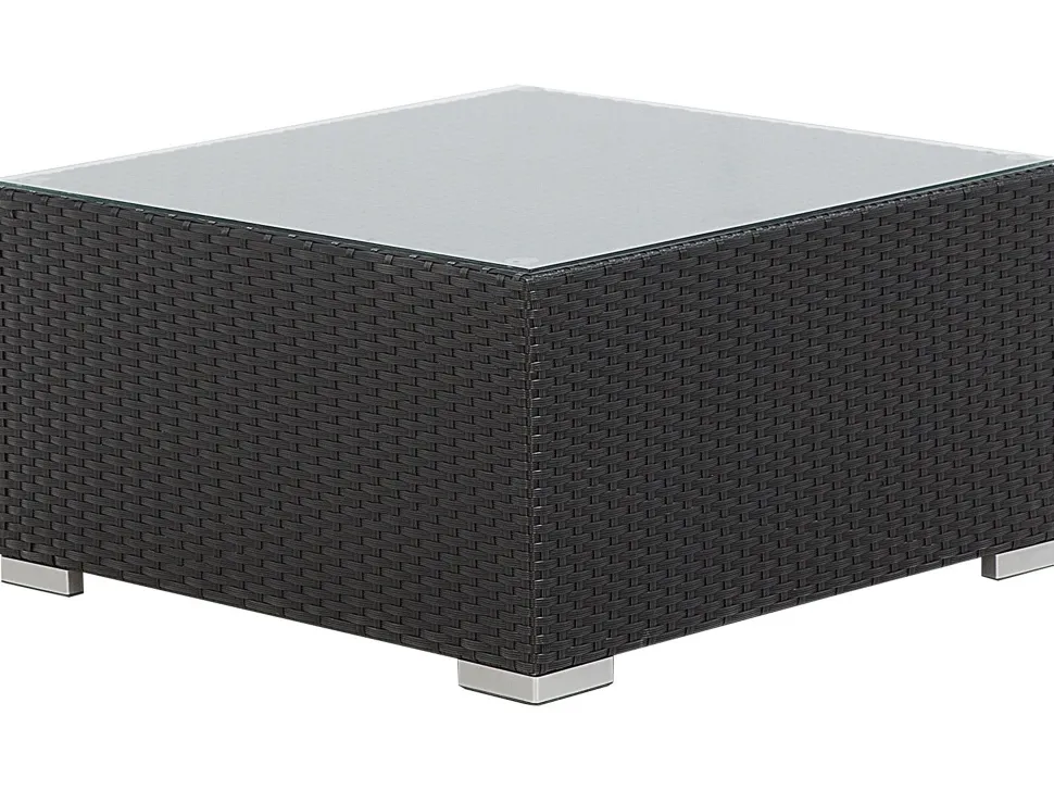 Conjunto De Jardim Modular Em Rattan Sintetico Preto A Direita Sano Ii