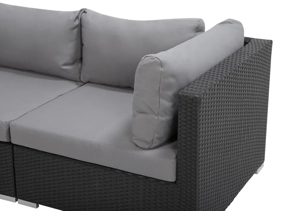 Conjunto De Jardim Modular Em Rattan Sintetico Preto A Direita Sano Ii