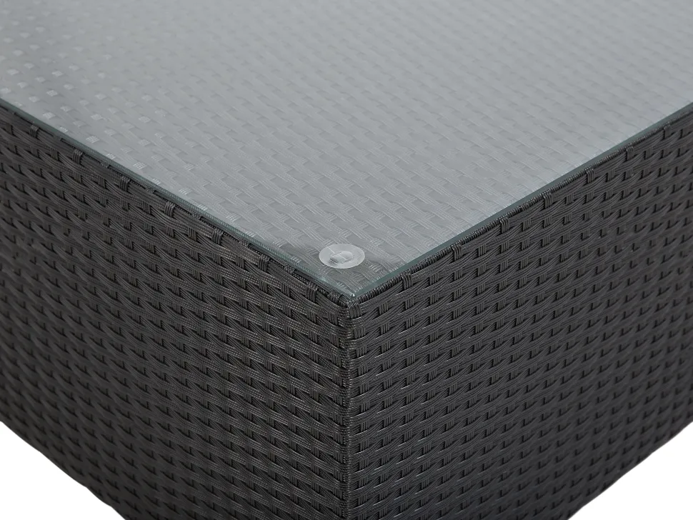 Conjunto De Jardim Modular Em Rattan Sintetico Preto A Direita Sano Ii