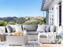 Conjunto De Jardim Modular Em Rattan Sintetico Cinzento Claro A Direita Sano Ii