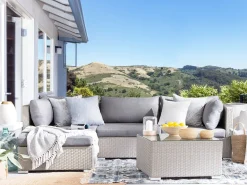 Conjunto De Jardim Modular Em Rattan Sintetico Cinzento Claro A Direita Sano Ii