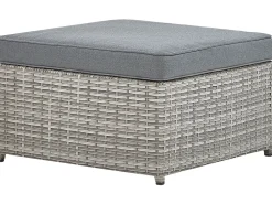 Conjunto De Jardim Modular 5 Lugares Em Rattan Cinzento A Direita Sabbia
