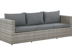 Conjunto De Jardim Modular 5 Lugares Em Rattan Cinzento A Direita Sabbia