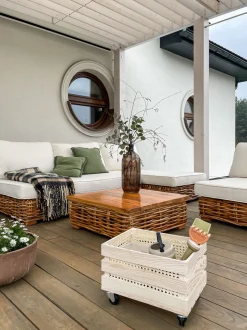 Conjunto De Jardim Modular 4 Lugares Em Rattan Cor Natural A Direita Varallo