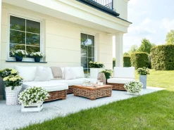 Conjunto De Jardim Modular 4 Lugares Em Rattan Cor Natural A Direita Varallo