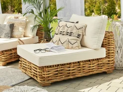 Conjunto De Jardim Modular 4 Lugares Em Rattan Cor Natural A Direita Varallo