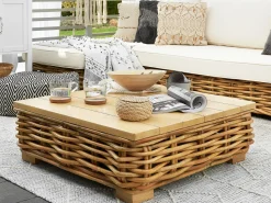 Conjunto De Jardim Modular 4 Lugares Em Rattan Cor Natural A Direita Varallo