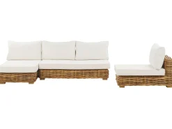 Conjunto De Jardim Modular 4 Lugares Em Rattan Cor Natural A Direita Varallo
