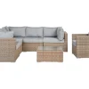 Conjunto De Jardim Modular 6 Pessoas Em Rattan Castanho Claro A Direita Contare