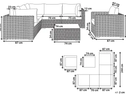 Conjunto De Jardim Modular 6 Pessoas Em Rattan Castanho Claro A Direita Contare