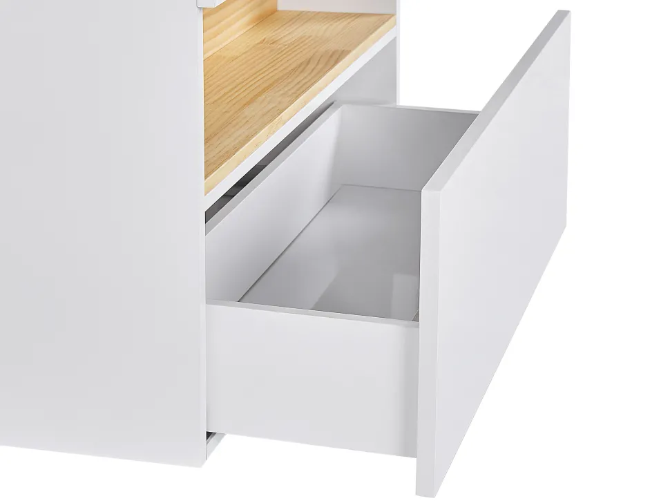 Conjunto De Móveis Com Lavatorio E Espelho Led Em Castanho E Branco Figueres