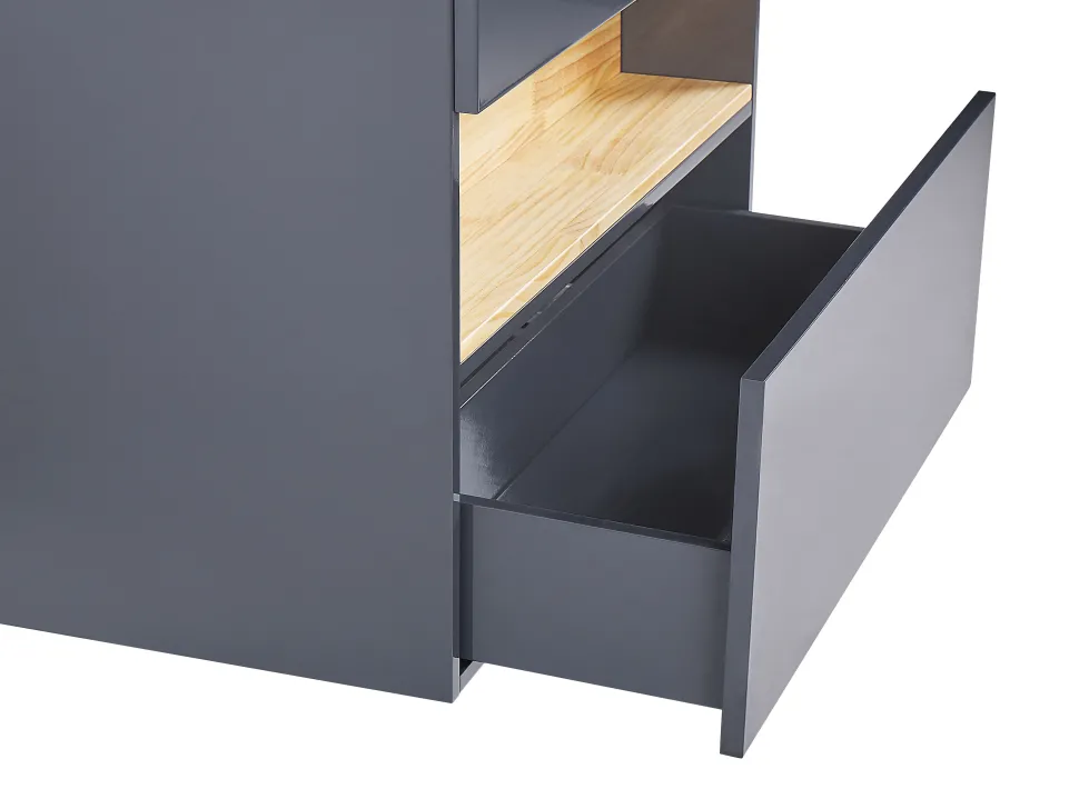 Conjunto De Móveis Com Lavatorio E Espelho Led Em Castanho E Cinzento Figueres