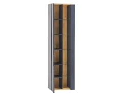 Conjunto De Móveis Com Lavatorio E Espelho Led Em Castanho E Cinzento Figueres