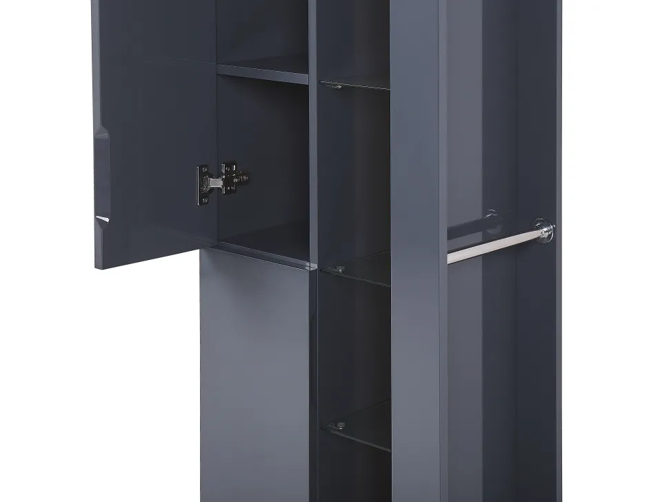 Conjunto De Móveis Com Lavatorio E Espelho Led Em Castanho E Cinzento Figueres