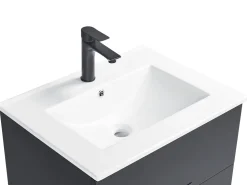 Conjunto De Móveis Com Lavatorio E Espelho Em Preto Tudela