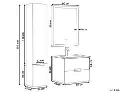 Conjunto De Móveis Com Lavatorio E Espelho Em Preto Tudela