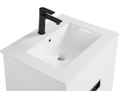 Conjunto De Móveis Com Lavatorio E Espelho Em Branco Tudela