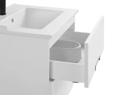 Conjunto De Móveis Com Lavatorio E Espelho Em Branco Tudela