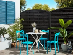 Conjunto De Móveis De Jardim Em Azul E Branco Com 4 Lugares Sersale/Camogli