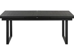 Conjunto De Refeicao De Jardim 6 Lugares Em Aluminio Preto E Almofadas Cinzentas Valcanetto/Taviano