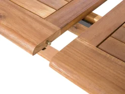 Conjunto De Refeicao De Jardim 6 Lugares Em Madeira De Acacia E Guarda-Sol Maui