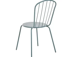 Conjunto De Refeicao De Jardim 4 Lugares Em Metal Azul Claro E Guarda-Sol Calvi