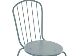 Conjunto De Refeicao De Jardim 4 Lugares Em Metal Azul Claro E Guarda-Sol Calvi