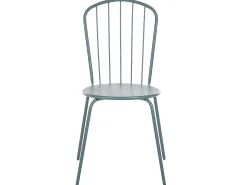 Conjunto De Refeicao De Jardim 4 Lugares Em Metal Azul Claro E Guarda-Sol Calvi