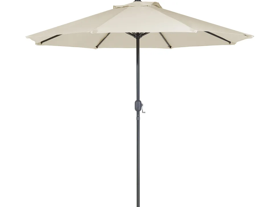 Conjunto De Refeicao De Jardim 4 Lugares Em Metal Castanho E Guarda-Sol Salento