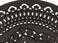 Conjunto De Refeicao De Jardim 4 Lugares Em Metal Castanho E Guarda-Sol Salento