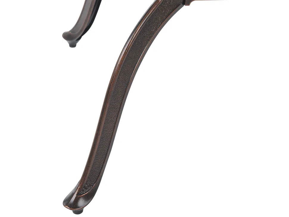 Conjunto De Refeicao De Jardim 4 Lugares Em Metal Castanho E Guarda-Sol Salento