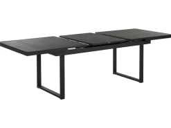Conjunto De Refeicao De Jardim 8 Lugares Em Aluminio Preto E Almofadas Cinzentas Valcanetto/Busseto