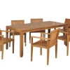 Conjunto De Refeicoes 6 Lugares Em Madeira De Acacia Clara Baratti