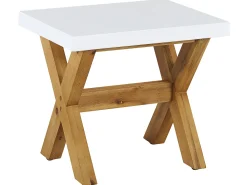 Conjunto De Refeicoes Com Mesa Em Fibra De Cimento E 8 Tamboretes Brancos Olbia