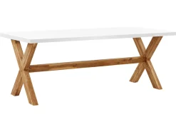 Conjunto De Refeicoes Com Mesa Em Fibra De Cimento E 8 Tamboretes Brancos Olbia