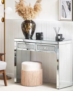 Consola Com 2 Gavetas Em Efeito Espelhado Prateado Tilly