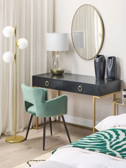 Consola Com 2 Gavetas Preta E Dourada Westport