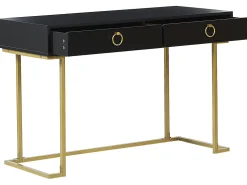 Consola Com 2 Gavetas Preta E Dourada Westport