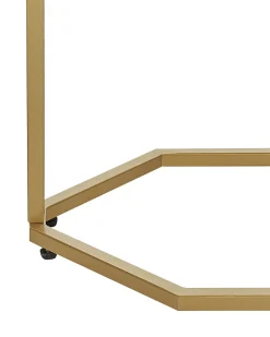 Consola Efeito De Marmore Branco Com Dourado Hazen