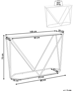 Consola Efeito De Marmore Branco Com Dourado Hazen