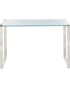 Consola Prateada Com Tampo De Vidro Tilon