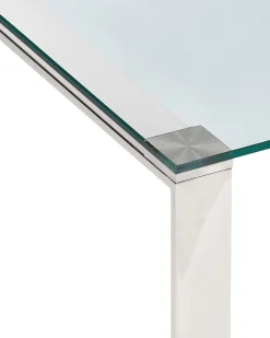 Consola Prateada Com Tampo De Vidro Tilon