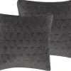 Cunjunto De 2 Almofadas Algodao Cinzento Com Relevo 45 X 45 Cm Lalam