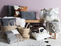 Cunjunto De 2 Almofadas Algodao Cinzento Com Relevo 45 X 45 Cm Lalam