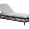 Espreguicadeira Reclinavel De Jardim Em Rattan Cinzento Osini