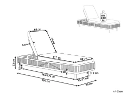 Espreguicadeira Reclinavel De Jardim Em Rattan Cinzento Osini